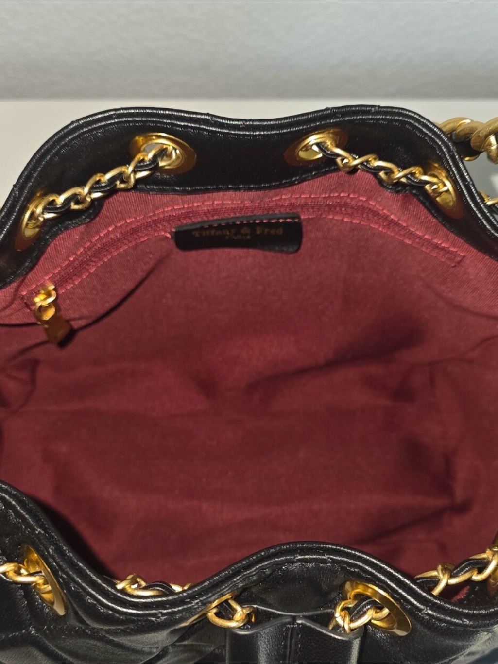 Quilted Sheepskin Leather Shoulder Bag With Chain Strap — image 3 of 6